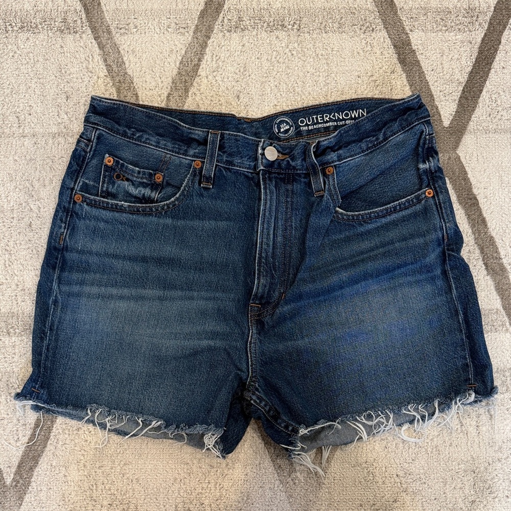 Outerknown Dark Blue Denim Cutoff Jean Shorts